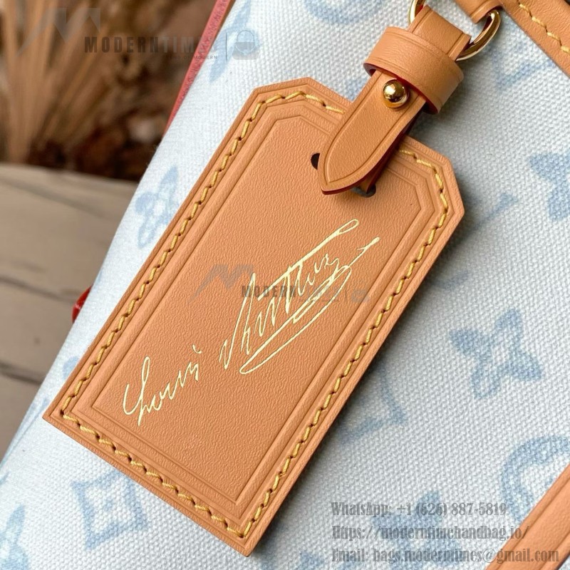Louis Vuitton Carryall Small Bag Monogram Origine Bleu Courrier – Vintage Inspired