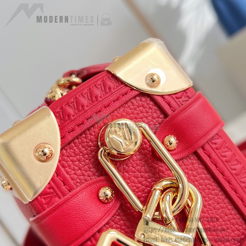 Louis Vuitton Side Trunk Medium Bag M27449 Light Green / M28333 Red