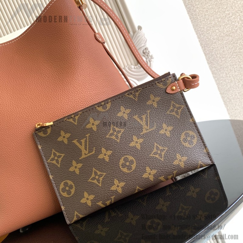 Louis Vuitton Low Key Hobo Bag in grained calfskin leather with adjustable shoulder strap