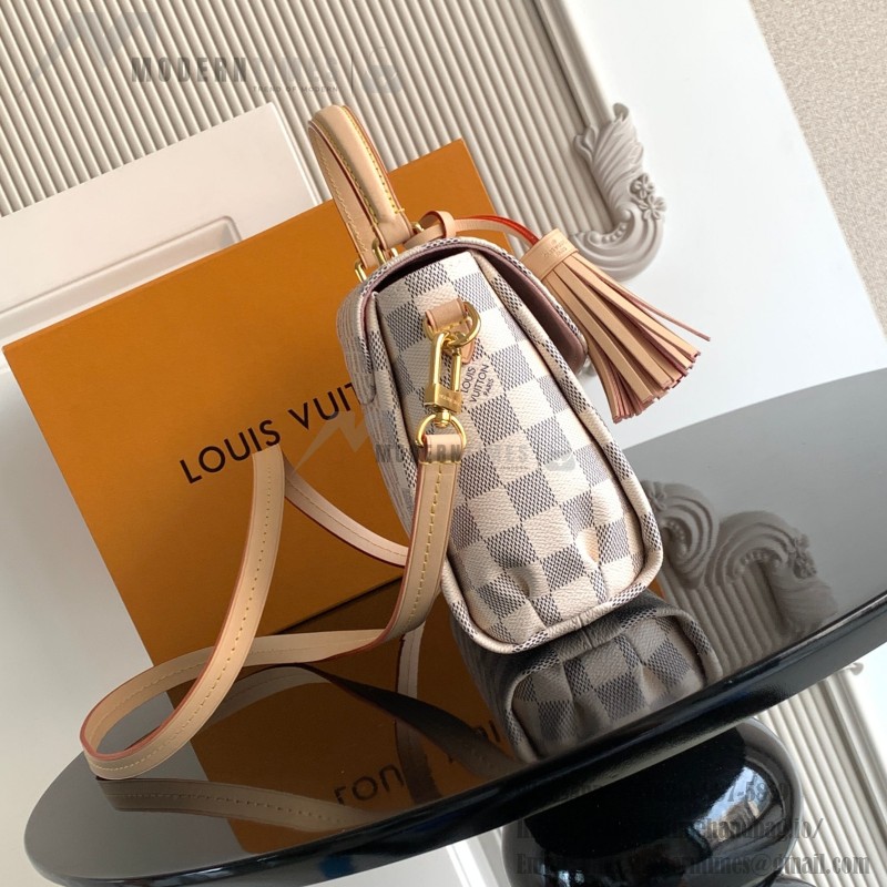 Louis Vuitton Croisette Damier Azur canvas handbag with leather tassel