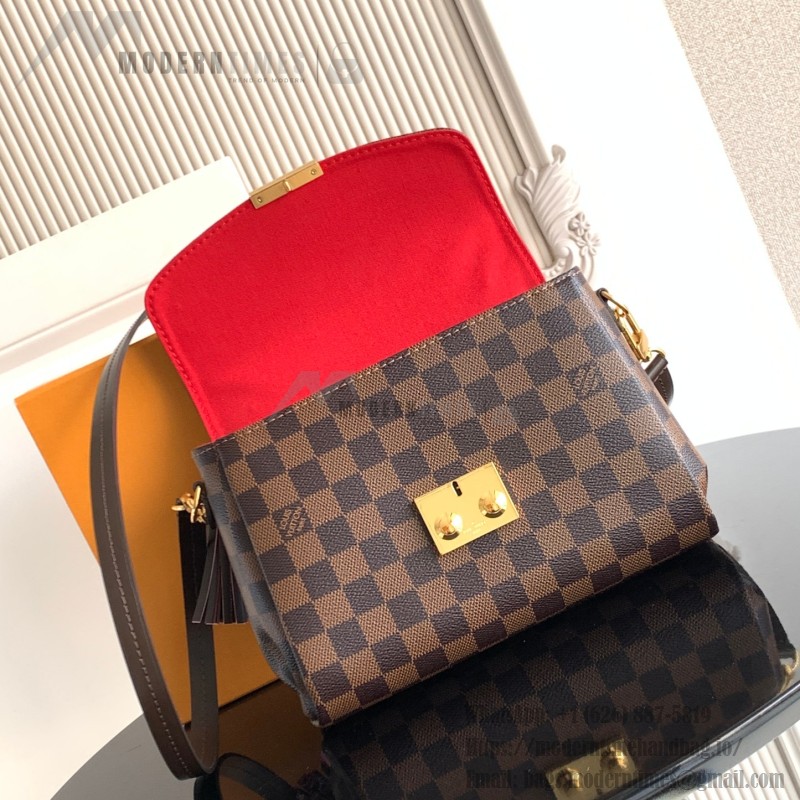 Louis Vuitton Croisette Damier Azur canvas handbag with leather tassel