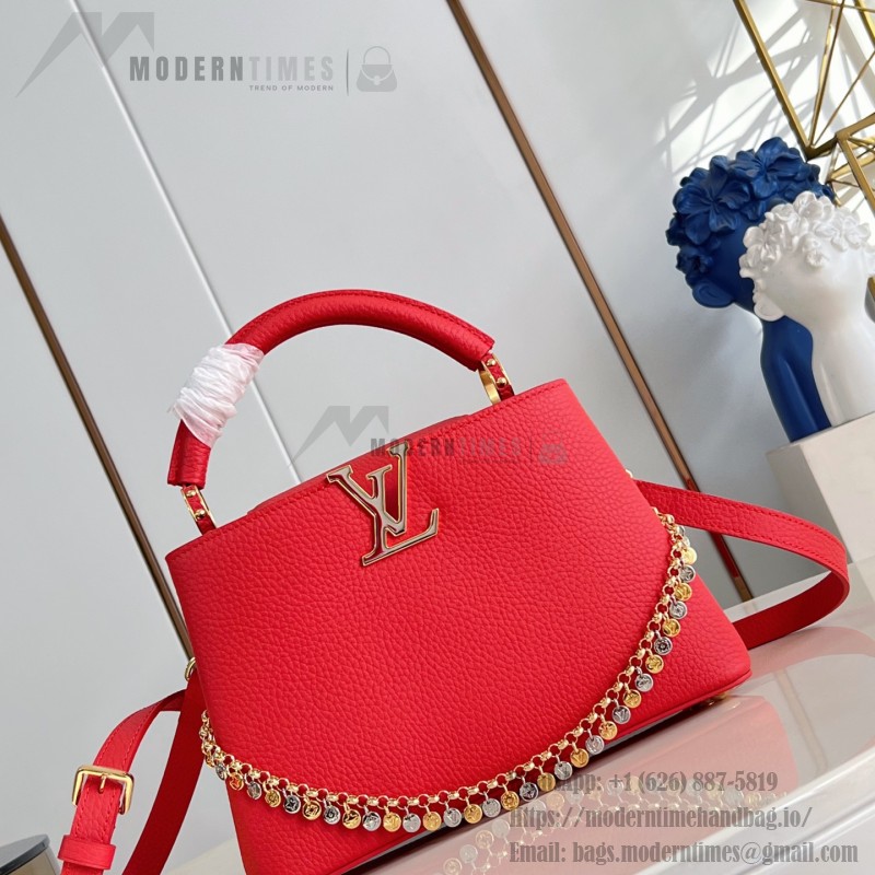 Louis Vuitton Capucines BB LV Confetti red Taurillon leather handbag M28197