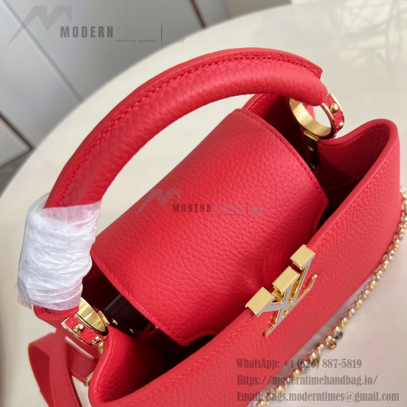 Louis Vuitton Capucines BB LV Confetti red Taurillon leather handbag M28197