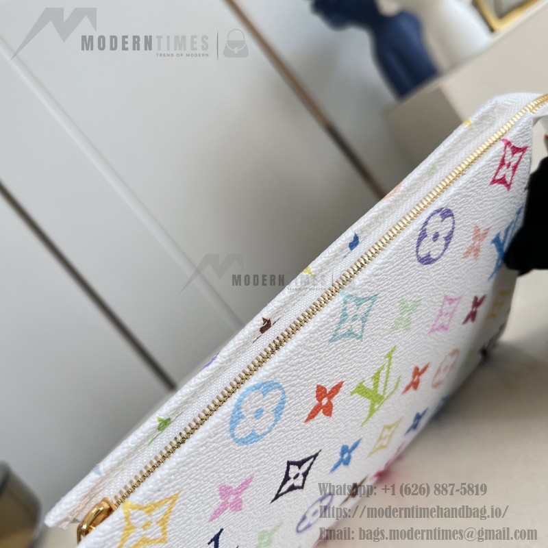 Louis Vuitton Pochette Toilette MM Monogram Multicolore White Cosmetic Pouch