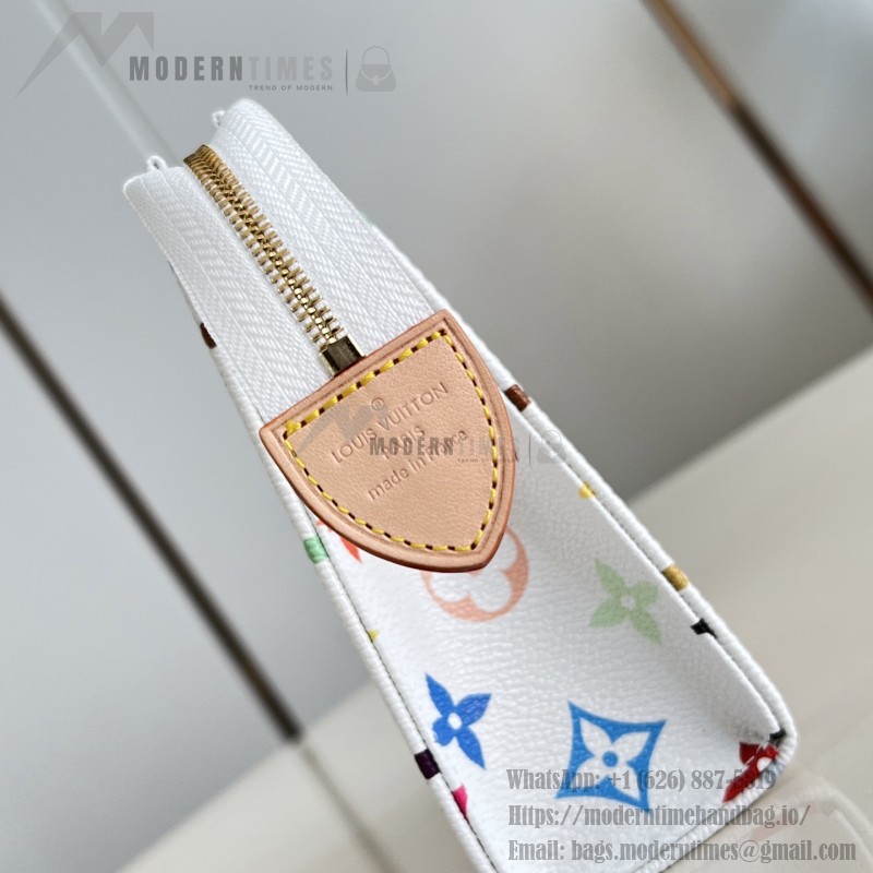 Louis Vuitton Pochette Toilette MM Monogram Multicolore White Cosmetic Pouch