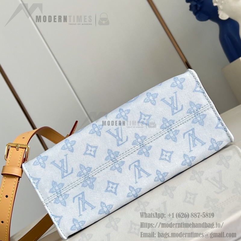 Louis Vuitton OnTheGo PM Monogram Origine Bleu Courrier Tote Bag