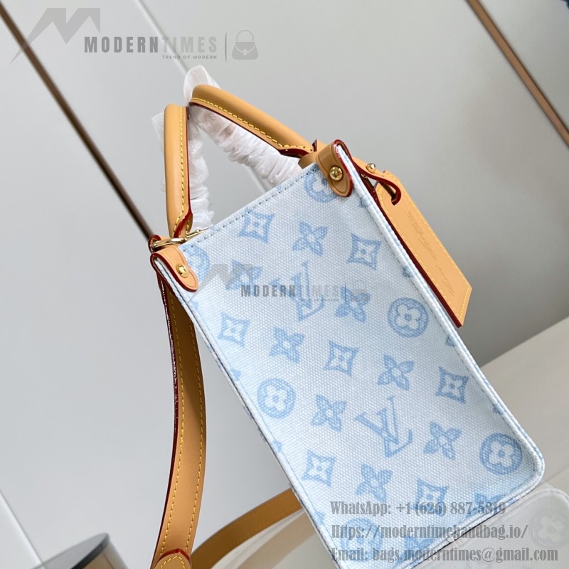 Louis Vuitton OnTheGo PM Monogram Origine Bleu Courrier Tote Bag