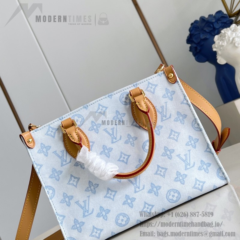 Louis Vuitton OnTheGo PM Monogram Origine Bleu Courrier Tote Bag