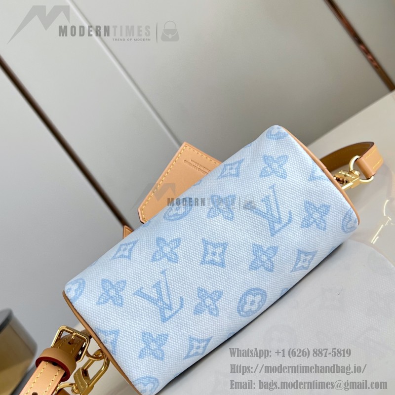 Louis Vuitton Nano Speedy Monogram Origine Blue Handbag