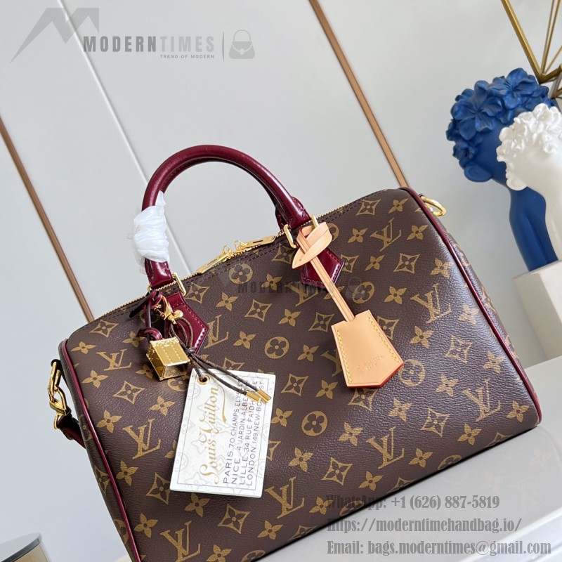 Louis Vuitton Speedy Soft 30 Monogram Anniversary handbag in Monogram canvas with leather trim and travel-inspired accessories