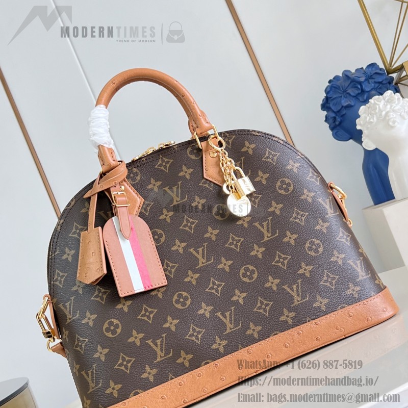 Louis Vuitton Alma MM Monogram Ostrich Trim Limited Edition N30049