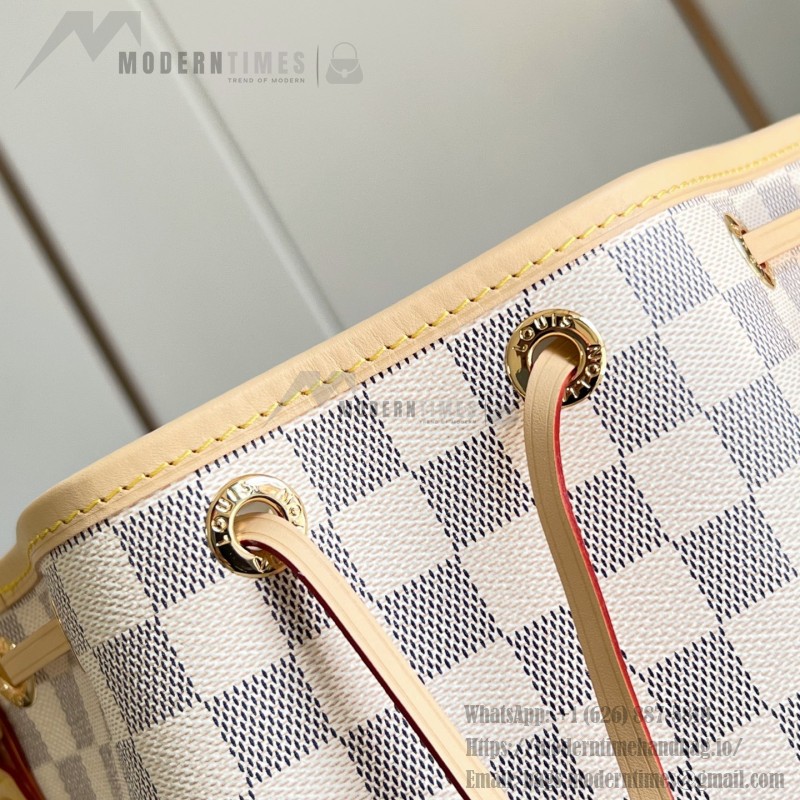 Louis Vuitton Noé BB Damier Azur Bucket Bag N40594 Front View