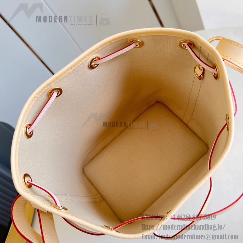 Louis Vuitton Noé BB Damier Azur Bucket Bag N40594 Front View