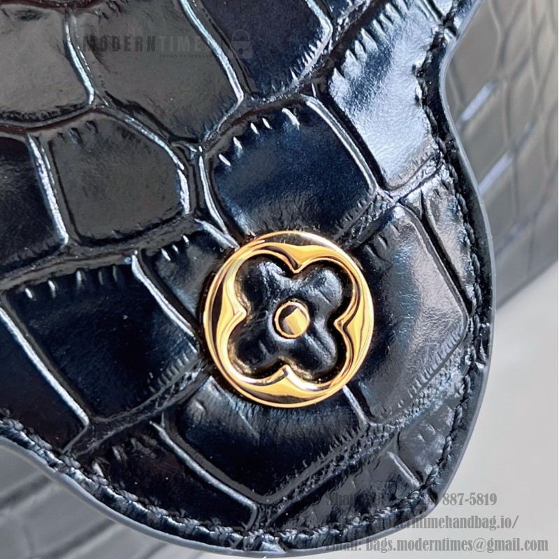 Louis Vuitton Capucines Mini Exceptionals M12944 Black Crocodile Effect Handbag
