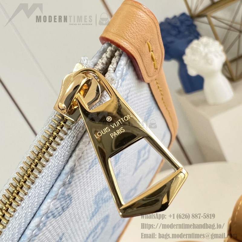 Louis Vuitton CarryAll PM Monogram Origine Bleu Courrier Shoulder Bag M27532 Front View