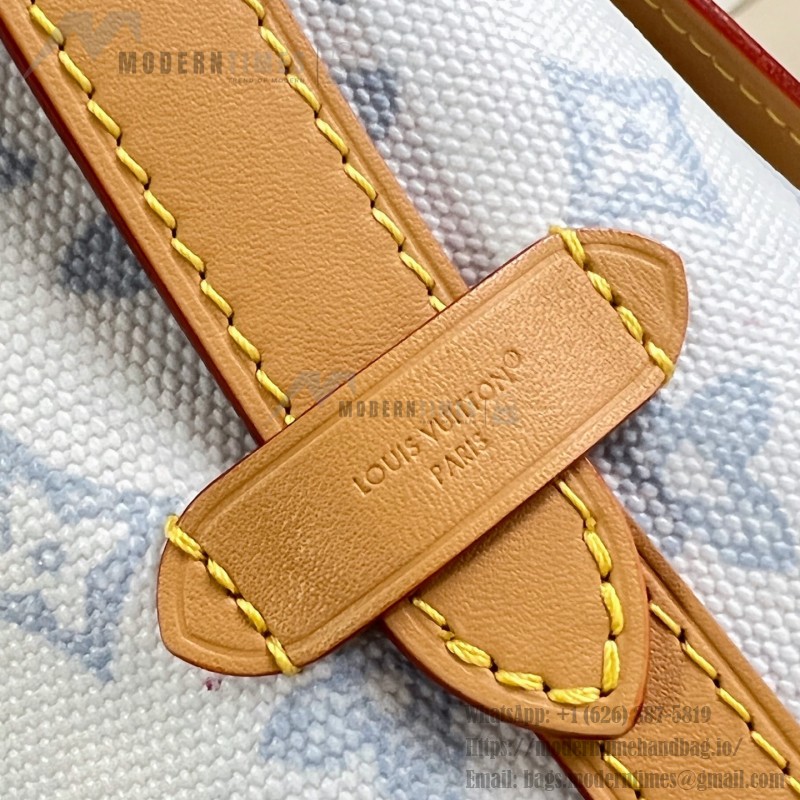 Louis Vuitton CarryAll PM Monogram Origine Bleu Courrier Shoulder Bag M27532 Front View