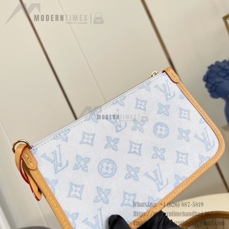 Louis Vuitton CarryAll PM Monogram Origine Bleu Courrier Shoulder Bag M27532 Front View