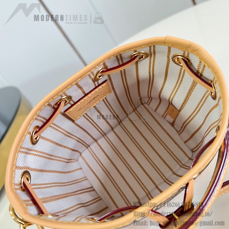 Louis Vuitton Nano Noé Monogram Origine Bucket Bag M27699 Front View