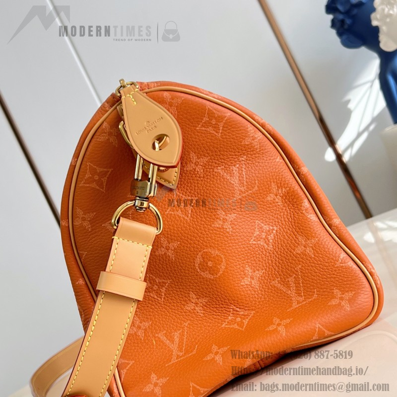 Louis Vuitton Speedy P9 Bandoulière 30 M13904 Embroidered Monogram Orange Leather Bag