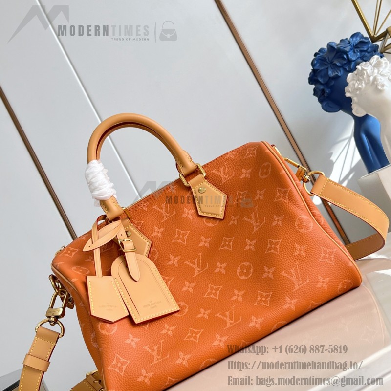 Louis Vuitton Speedy P9 Bandoulière 30 M13904 Embroidered Monogram Orange Leather Bag