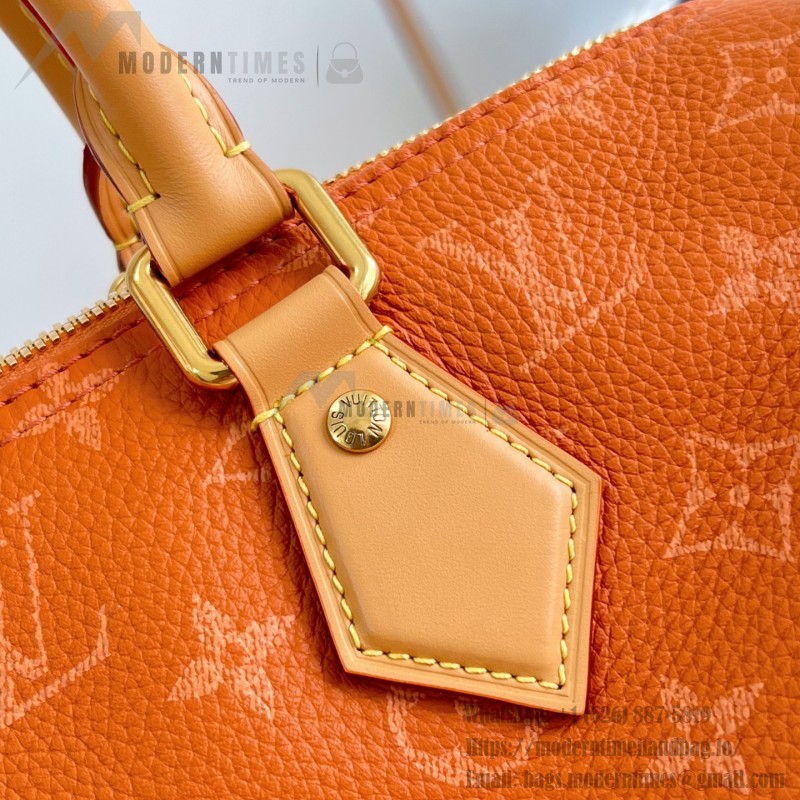 Louis Vuitton Speedy P9 Bandoulière 30 M13904 Embroidered Monogram Orange Leather Bag