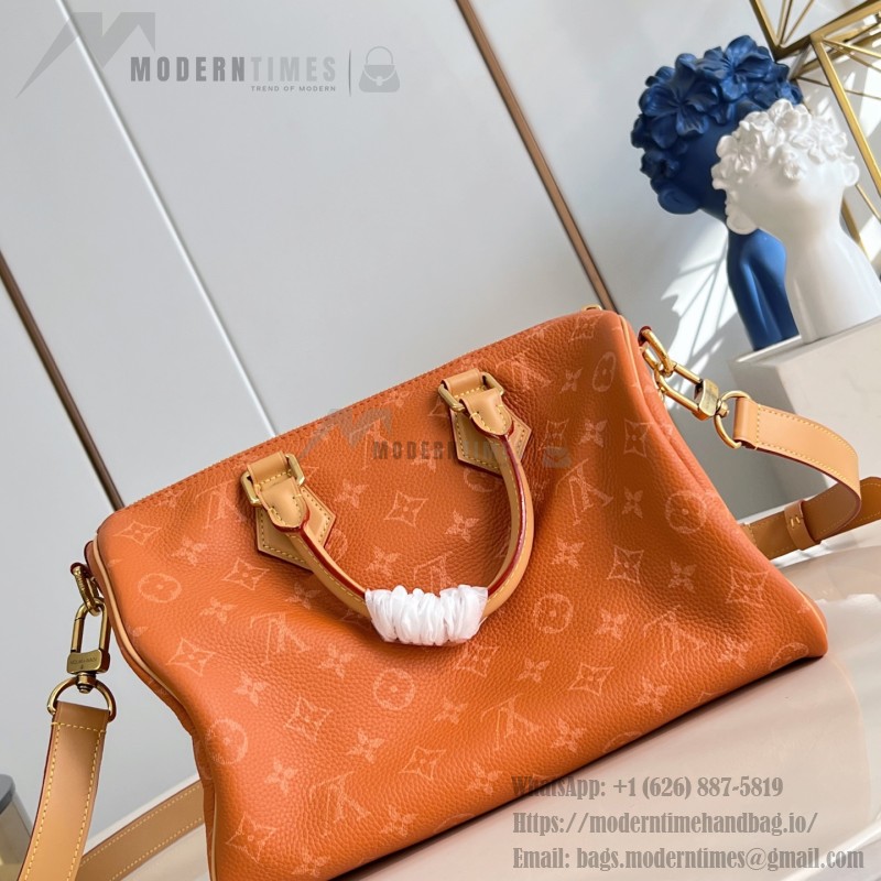 Louis Vuitton Speedy P9 Bandoulière 30 M13904 Embroidered Monogram Orange Leather Bag