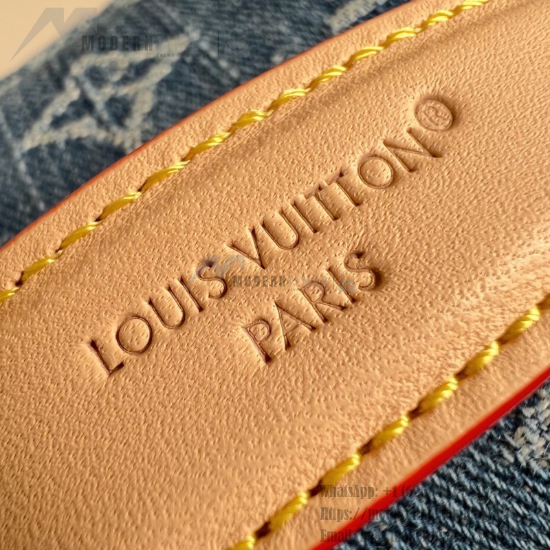 Louis Vuitton M27946 Nice Mini Cosmetic Pouch in Monogram Denim with Leather Trim