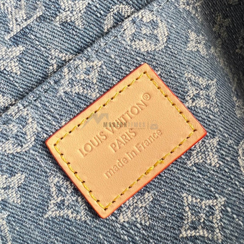 Louis Vuitton M27946 Nice Mini Cosmetic Pouch in Monogram Denim with Leather Trim