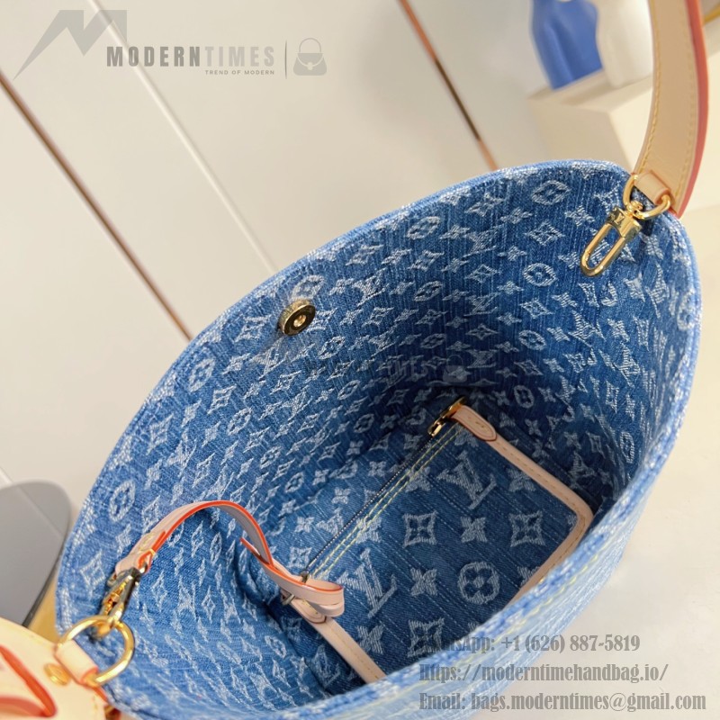  Louis Vuitton M28107 All In BB Bucket Bag in Monogram Denim with Leather Trim