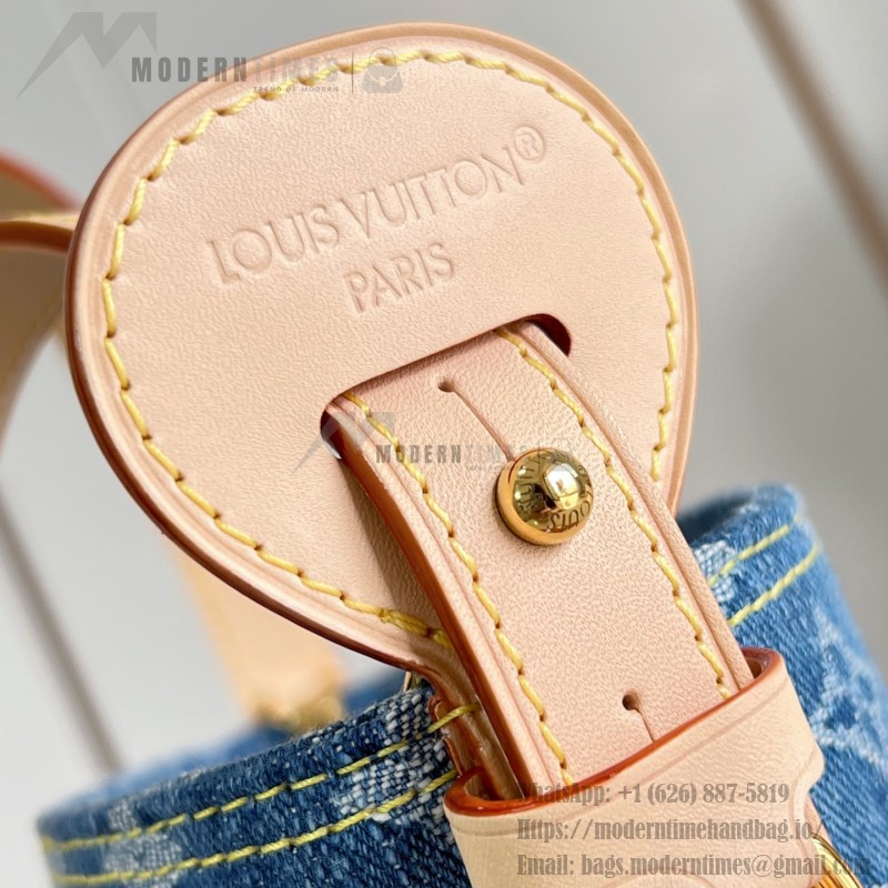  Louis Vuitton M28107 All In BB Bucket Bag in Monogram Denim with Leather Trim