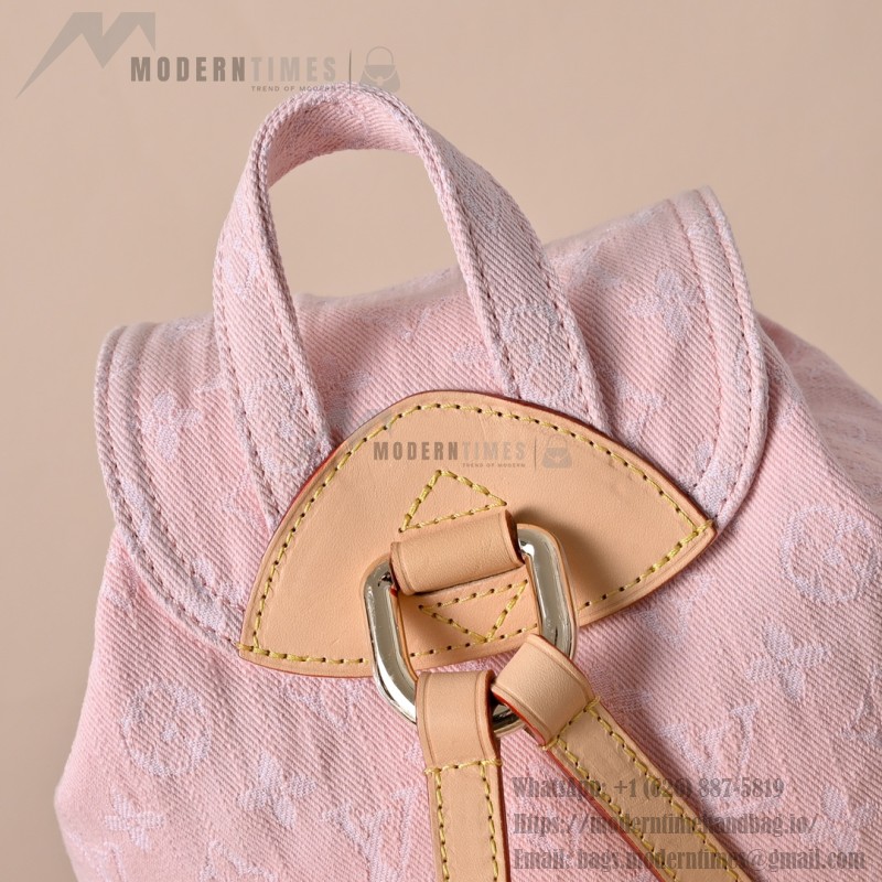 Louis Vuitton Venice Backpack M13031 Pink Monogram Denim Backpack with Front Pocket