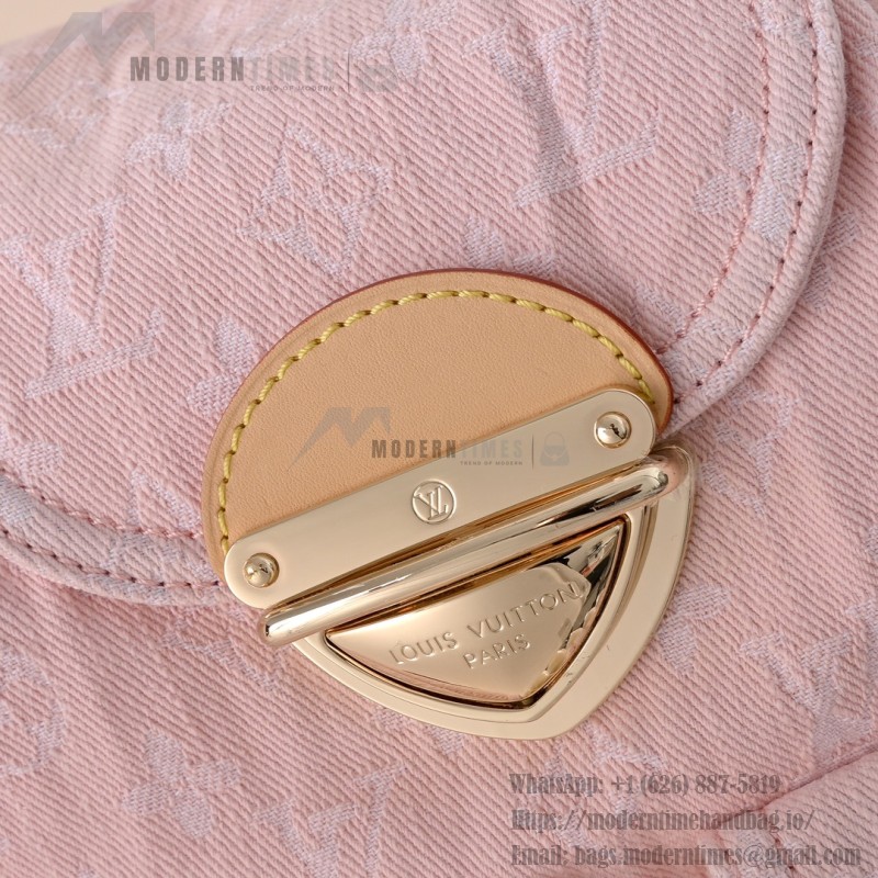Louis Vuitton Venice Backpack M13031 Pink Monogram Denim Backpack with Front Pocket