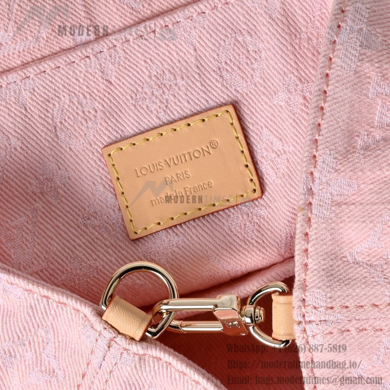 Louis Vuitton Venice Backpack M13031 Pink Monogram Denim Backpack with Front Pocket