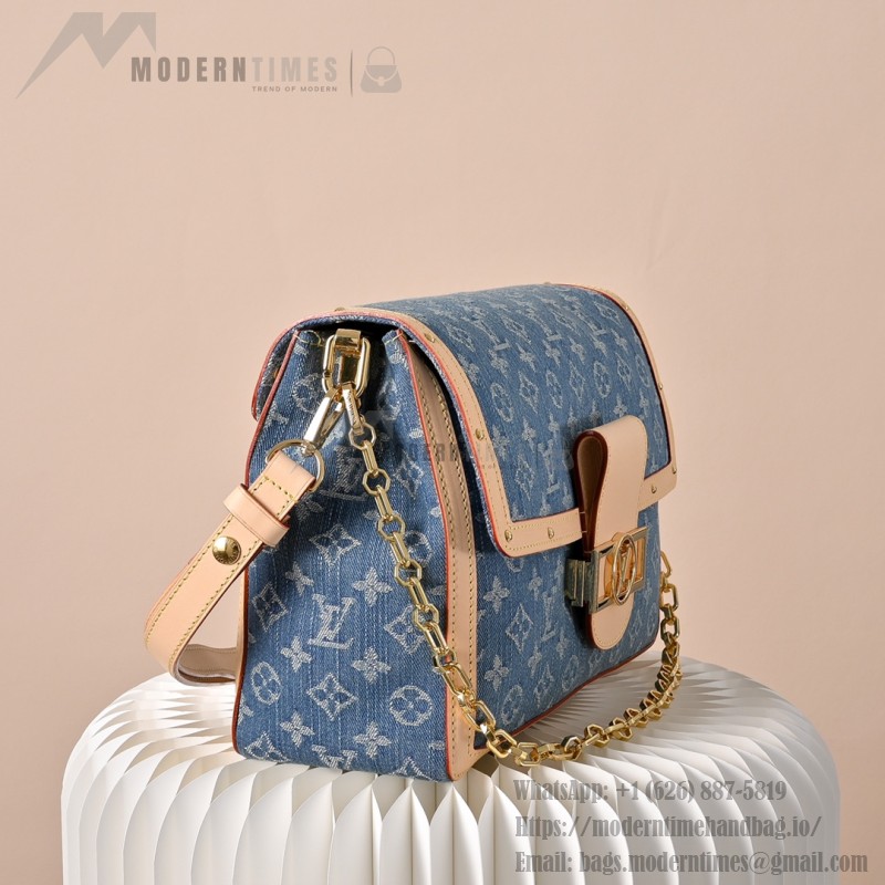 Louis Vuitton Dauphine Soft Large Handbag M13319 Monogram Denim with LV Logo Hardware
