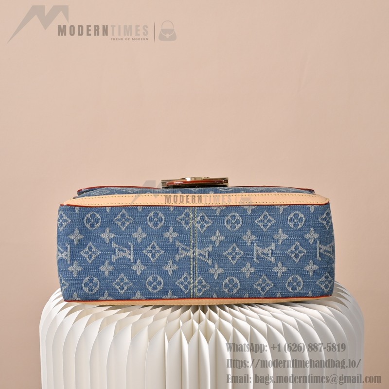Louis Vuitton Dauphine Soft Large Handbag M13319 Monogram Denim with LV Logo Hardware