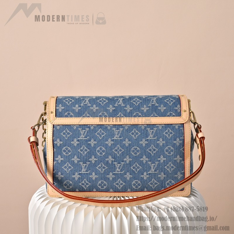 Louis Vuitton Dauphine Soft Large Handbag M13319 Monogram Denim with LV Logo Hardware