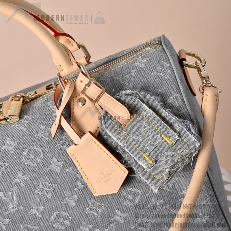 Louis Vuitton Speedy Soft 30 Monogram Denim Gray Blue M13344 Replica Handbag