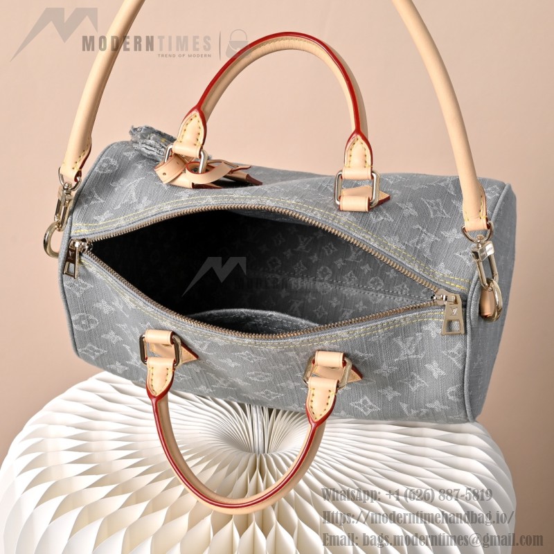 Louis Vuitton Speedy Soft 30 Monogram Denim Gray Blue M13344 Replica Handbag