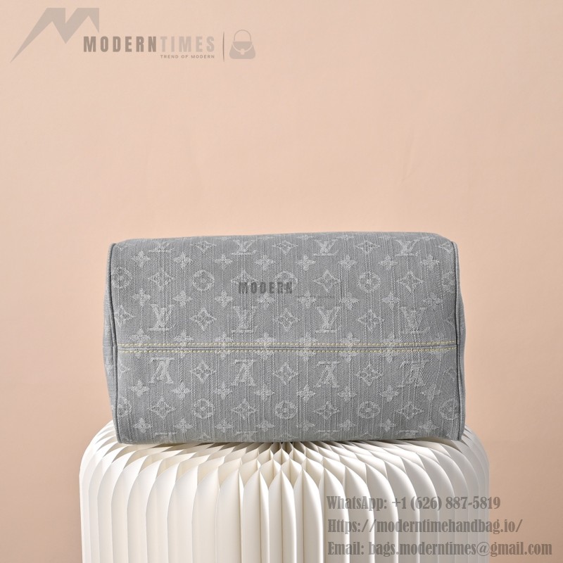 Louis Vuitton Speedy Soft 30 Monogram Denim Gray Blue M13344 Replica Handbag