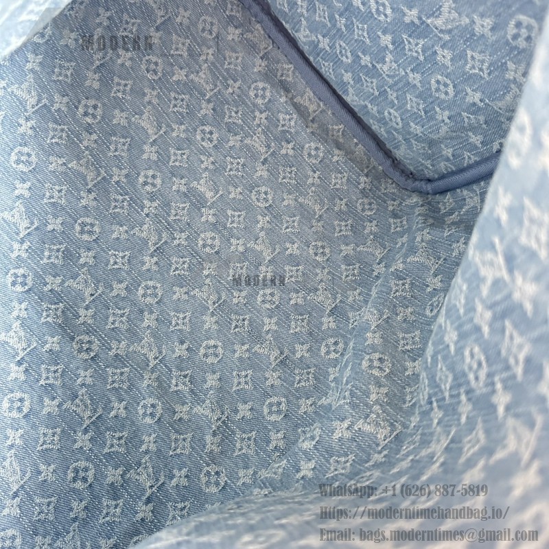 Louis Vuitton Keepall Bandoulière 45 Duffel Bag M25334 in Light Blue Denim