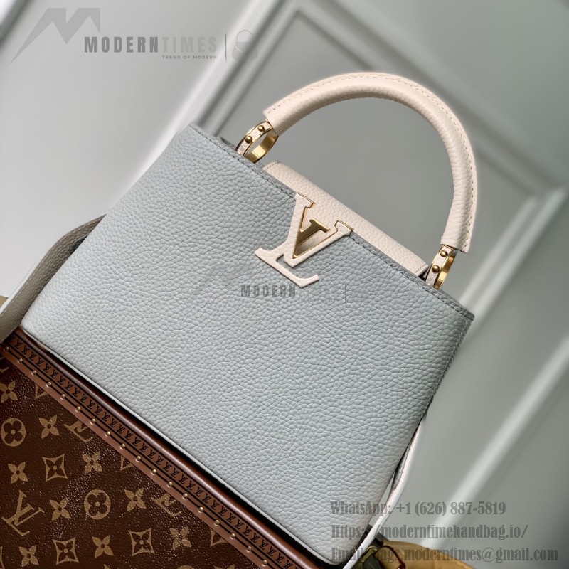 Louis Vuitton Capucines MM Handbag M21296 Small in Grey Leather