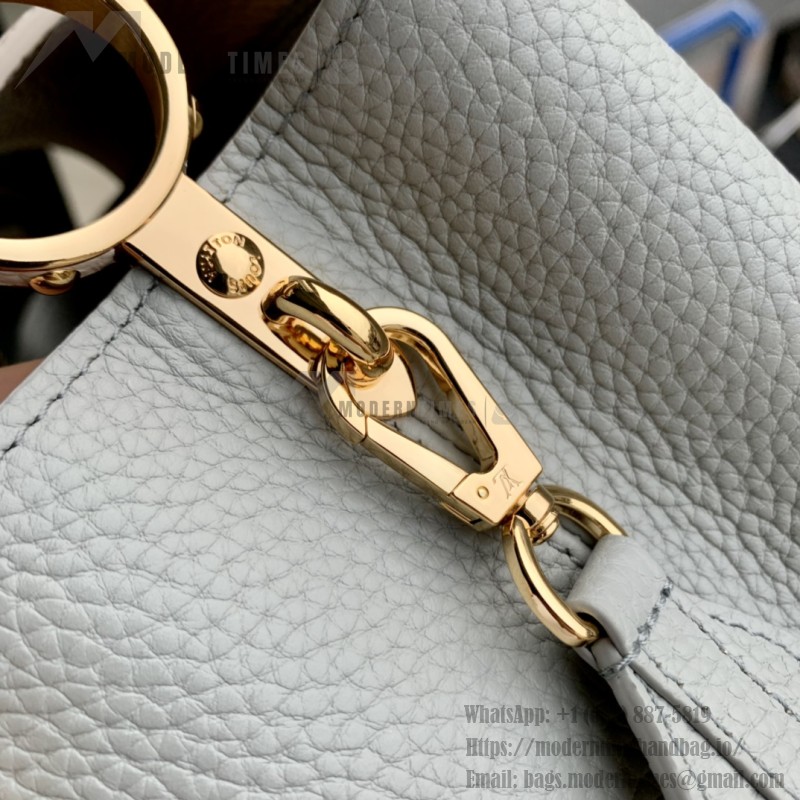 Louis Vuitton Capucines MM Handbag M21296 Small in Grey Leather