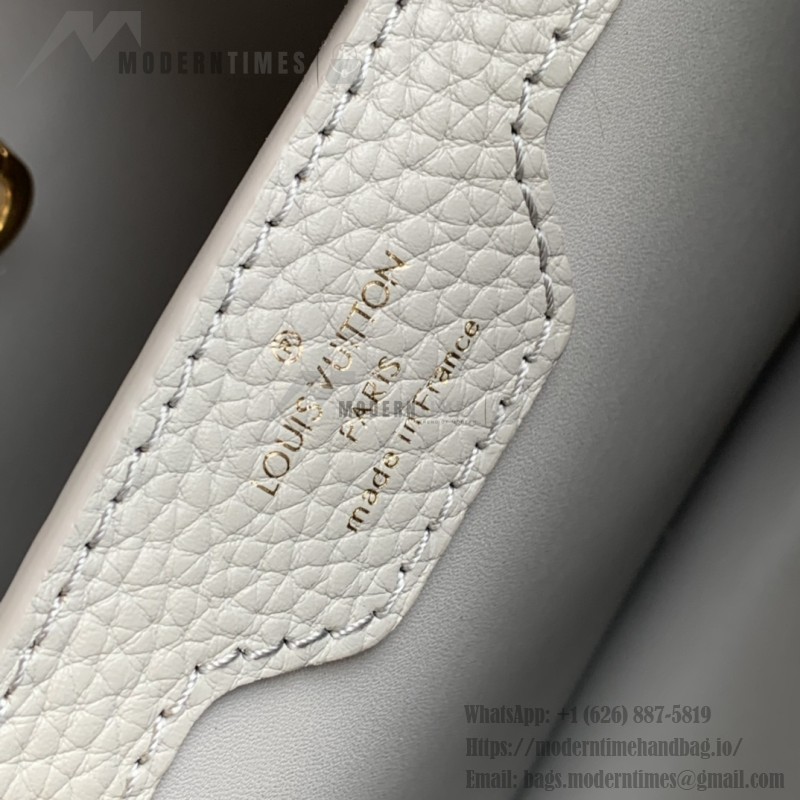 Louis Vuitton Capucines MM Handbag M21296 Small in Grey Leather