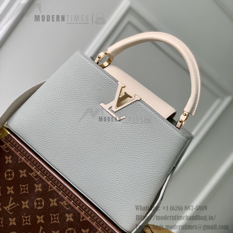 Louis Vuitton Capucines MM Handbag M21296 Medium in Grey Leather