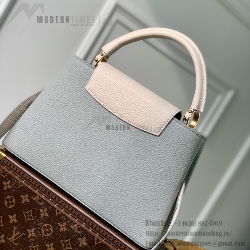 Louis Vuitton Capucines MM Handbag M21296 Medium in Grey Leather