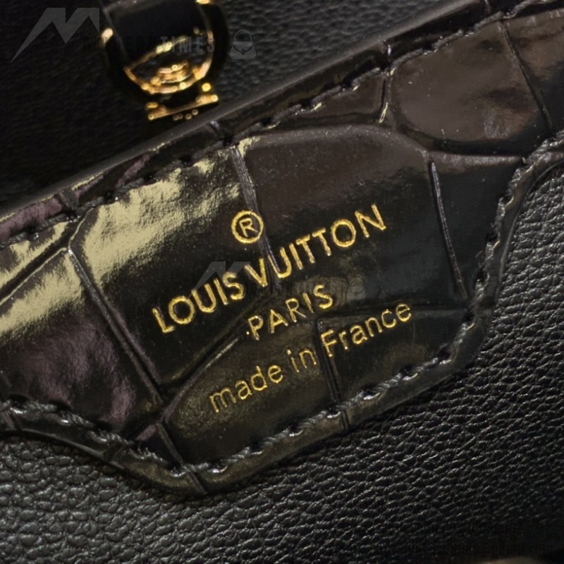 Louis Vuitton Capucines BB Bag M48865 Crocodile Diamond Light Black – Front View
