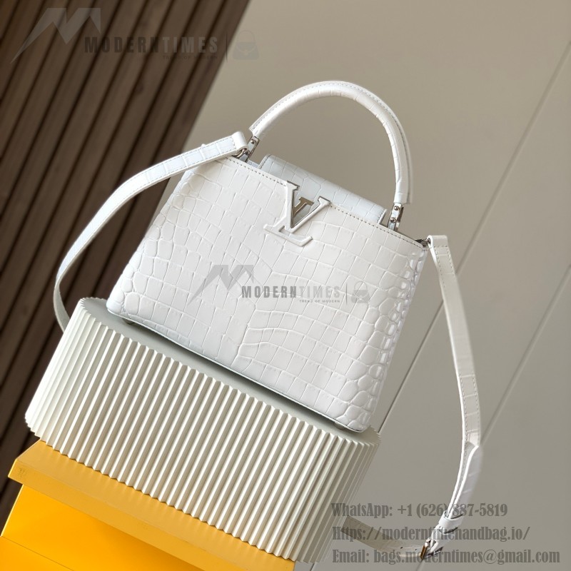 White Dynamic Chip Premium Leather Handbag M92173 Replica