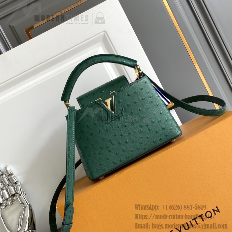 Louis Vuitton Capucines BB Custom Green Taurillon Leather Handbag M24713 M24714