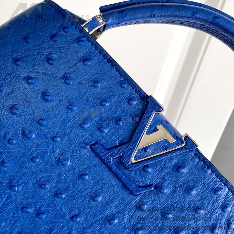 Louis Vuitton Capucines BB Custom Blue Taurillon Leather Handbag M24713 M24714