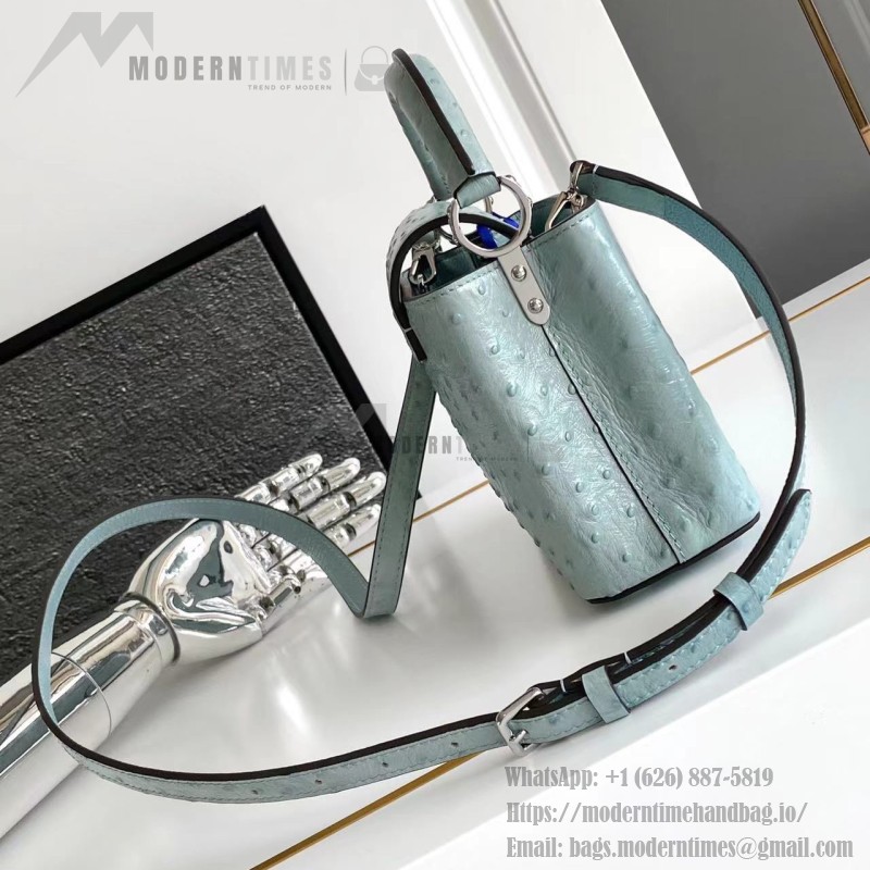 Louis Vuitton Capucines BB Light Blue Taurillon Leather Handbag M24713 M24714